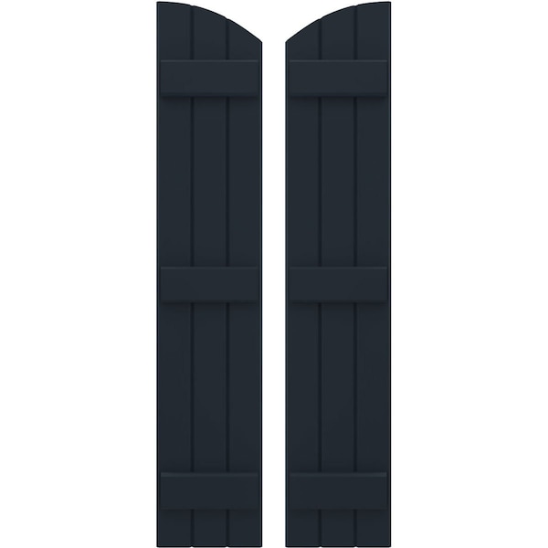 Ekena Millwork Americraft 3-Board (3 Batten) Wood Joined Board-n-Batten Shutters w/Ellipt Top, ARW401BE311X77OBH, PR ARW401BE311X77OBH - main